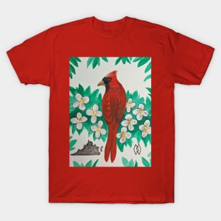 Virginia state bird and flower, the cardinal and dogwood T-Shirt